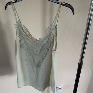 Mango green lace camisole